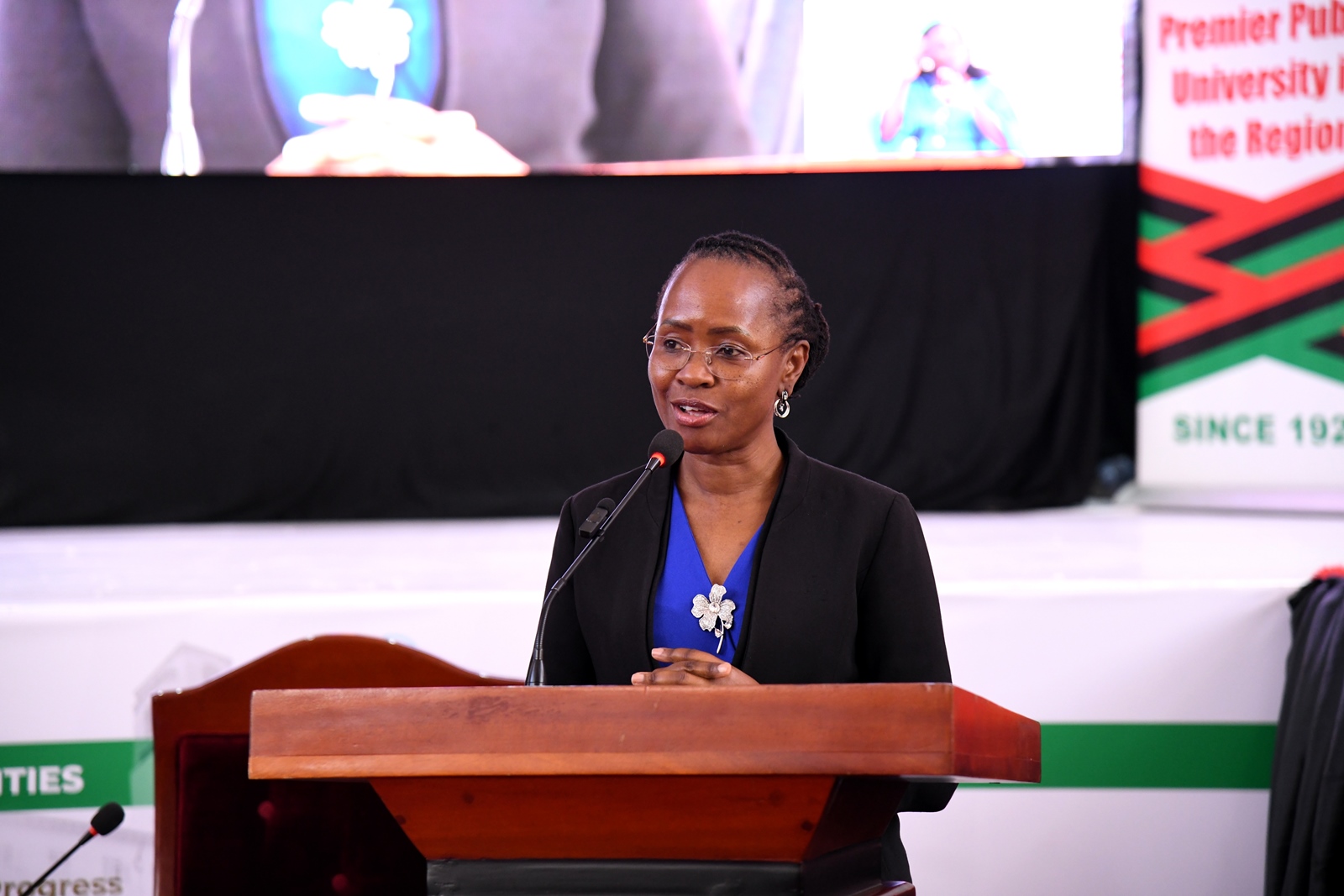 Prof. Sarah Ssali. Makerere University International Day of Persons with Disabilities Celebration, a moment dedicated to reflection on inclusion and shared responsibility organised by the Dean of Students and 91st Guild Ministry of Students with Disabilities, 1st December 2025, Main Hall, Kampala Uganda, East Africa.