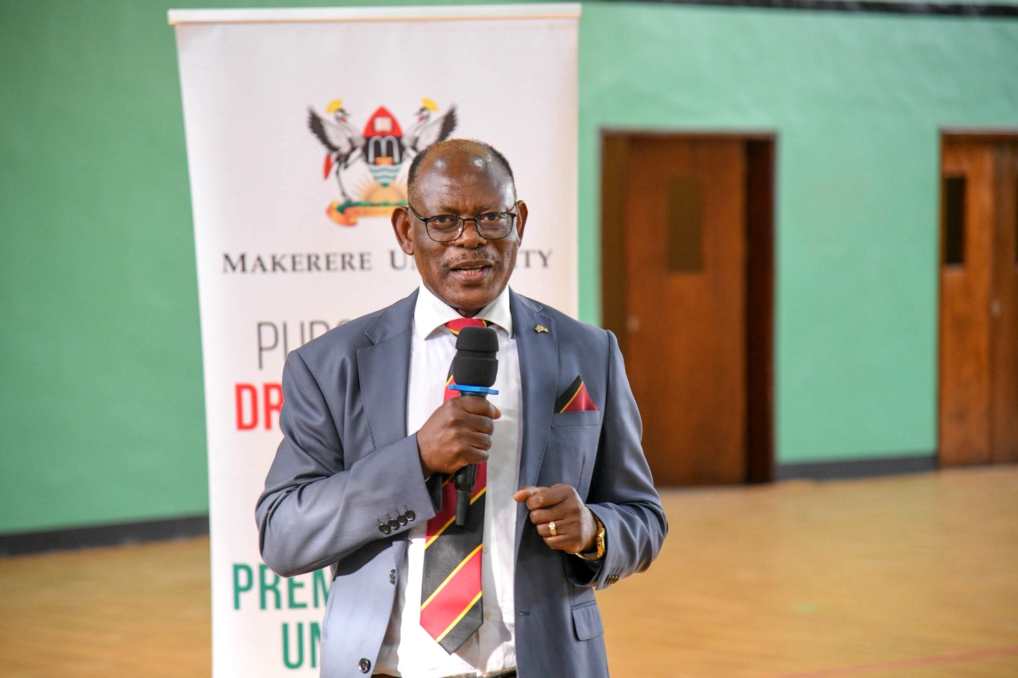 Prof. Barnabas Nawangwe rallies the teams to do their best. Prof. Barnabas Nawangwe officially flags off a contingent of 220 students, 13 coaches and 3 tutors from the Makerere University Games Union on 17th December 2025 at the Indoor Sports Arena to the 20th Edition of the Association of Uganda University Sports (AUUS) Games, 18th-23rd December 2025, Uganda Christian University (UCU) Mukono, Uganda, East Africa.