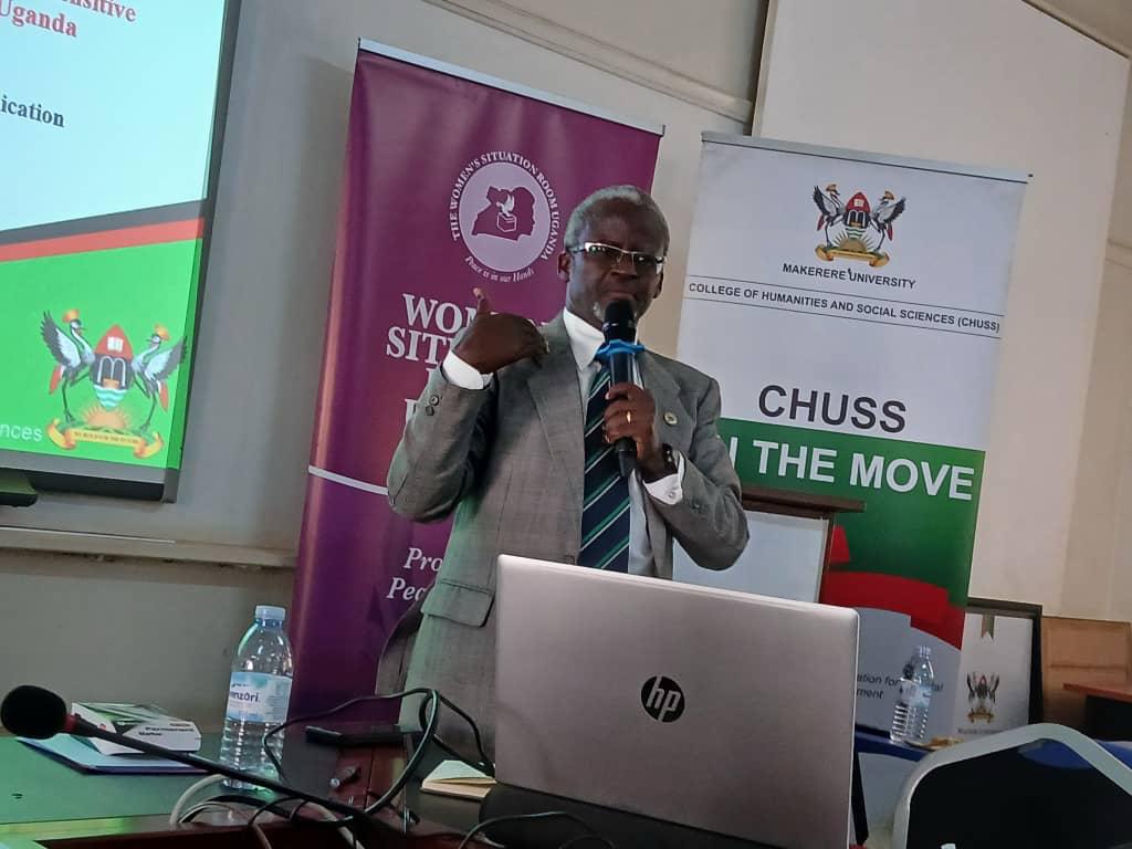 Dr. William Tayebwa. Ugandan journalists specialized training on peace and gender-sensitive reporting to ensure responsible media coverage during the election period, held 8th-9th January 2026 at Makerere University’s College of Humanities and Social Sciences Smart Room, Kampala Uganda, East Africa organized by the Women’s Situation Room (WSR).