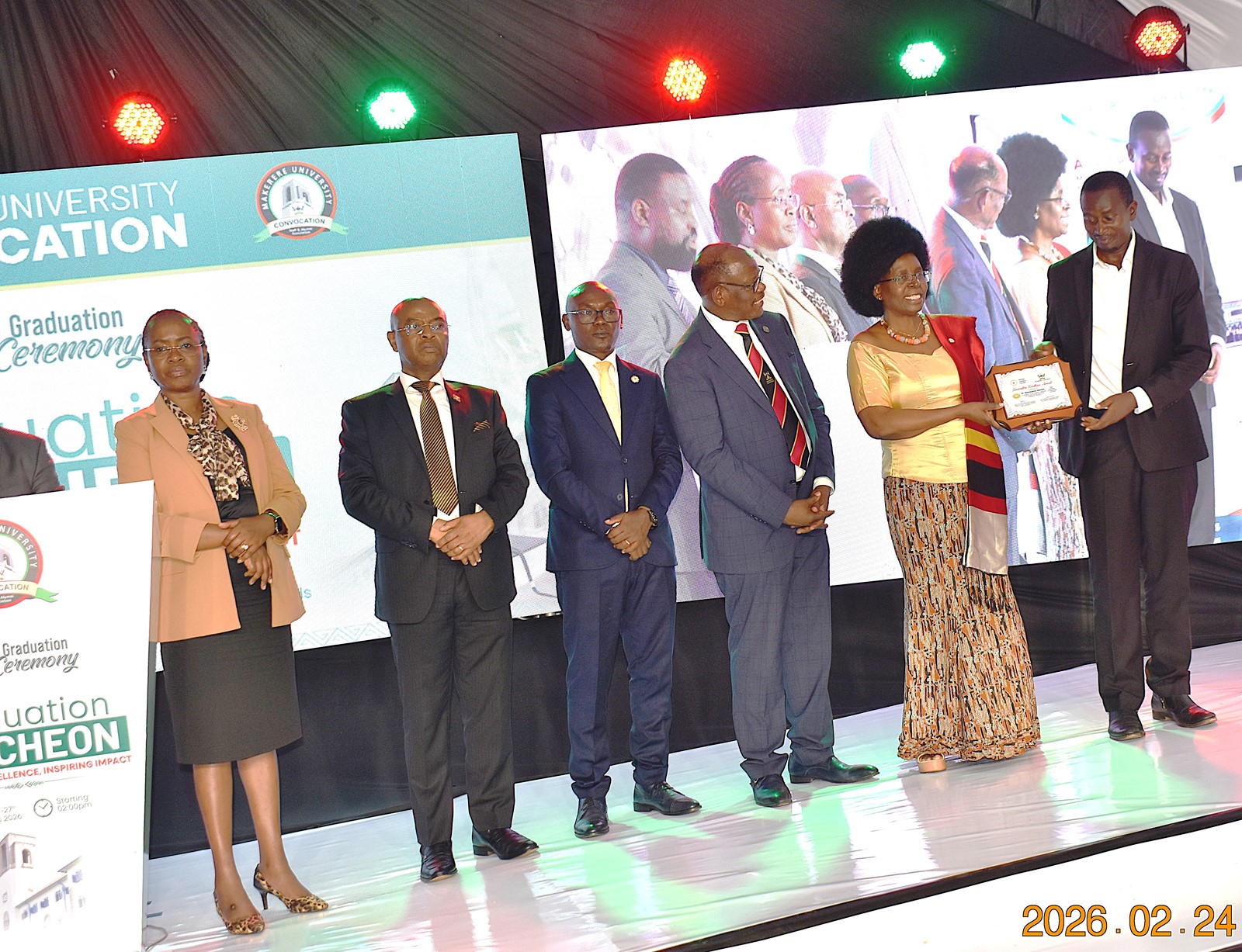 Dr Ephrahim Nuwamanya from SAS was one of the Innovation Commercialization Award recipients. 76th Graduation Ceremony, Day 1, College of Agricultural and Environmental Sciences (CAES). Commencement Speaker-Prof. Nicholas Ozor, the Executive Director of the African Technology Policy Studies Network, Nairobi, Kenya. 24th February 202, Freedom Square, Makerere University, Kampala Uganda, East Africa.