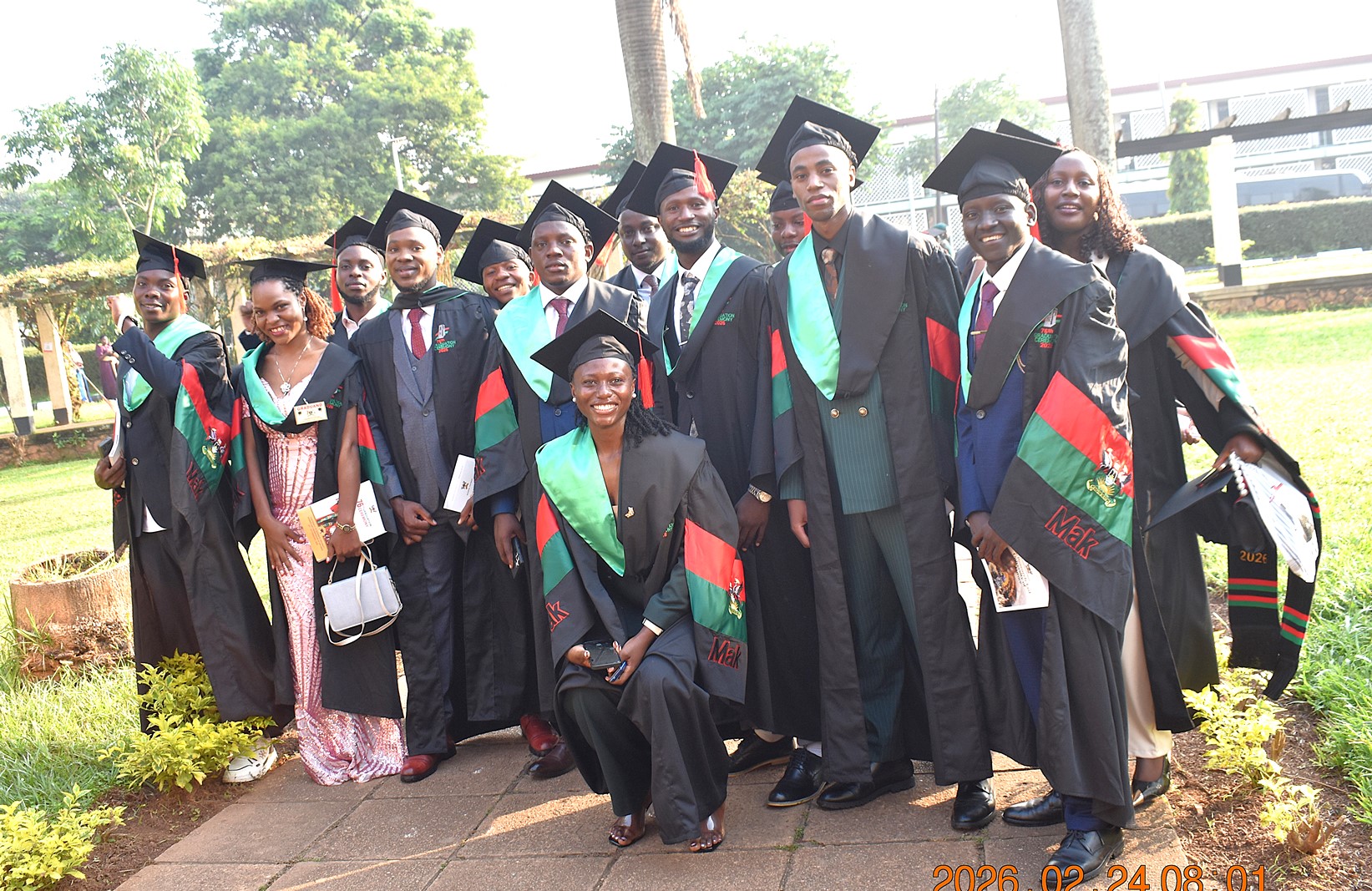 Some of the undergraduate students at the College premises shortly before the ceremony. 76th Graduation Ceremony, Day 1, College of Agricultural and Environmental Sciences (CAES). Commencement Speaker-Prof. Nicholas Ozor, the Executive Director of the African Technology Policy Studies Network, Nairobi, Kenya. 24th February 202, Freedom Square, Makerere University, Kampala Uganda, East Africa.