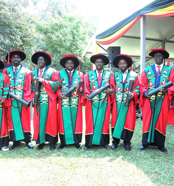 Some of the 16 PhD graduates from CoNAS. 76th Graduation Ceremony, Day 2, College of Natural Sciences (CoNAS). Commencement Speaker-Dr. Margaret J. Kigozi, Makerere University Endowment Fund Chairperson. 25th February 2026, Freedom Square, Kampala Uganda, East Africa.