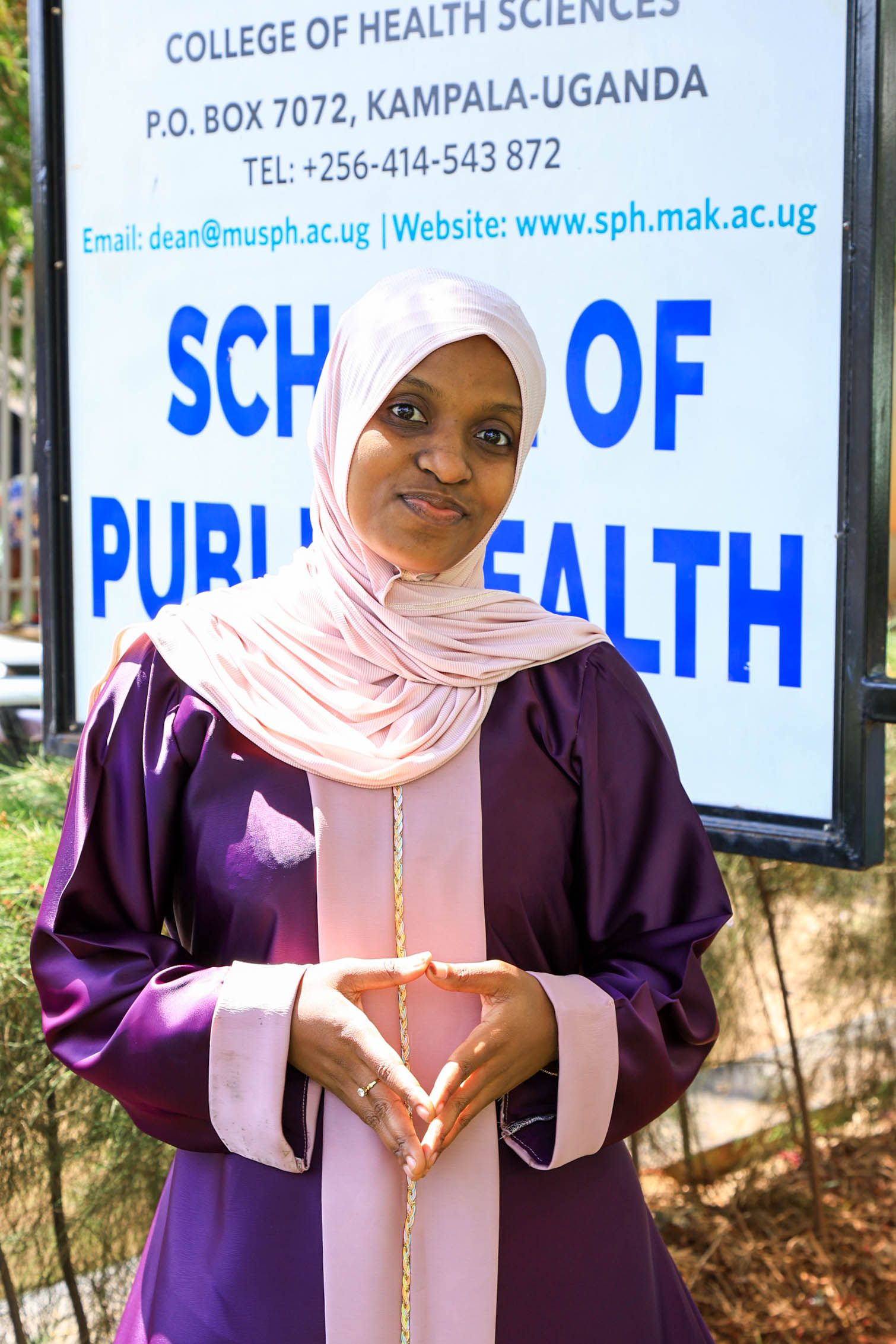 Bushirah Nakulima, February 2026. 76th Graduation Ceremony, Day 2, School of Public Health Bachelor of Environmental Health Science (BEHS) degree profiles, 25th February 2026, Freedom Square, Makerere University, Kampala Uganda, East Africa.