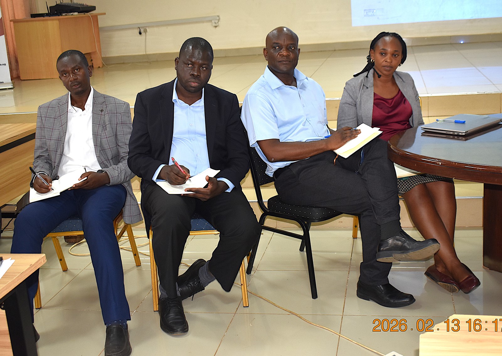 The team from NASECO including Dr. Ephraim Nuwamanya and Dr. Isaac Dramadri Onziga, members of staff at CAES, responding to questions about the newly developed sorghum varieties. National Variety Release Committee (NVRC) official approval of Maksoy 7N, the latest soybean variety developed by the Makerere University Centre for Soybean Improvement and Development (MAKCSID), Department of Crop Science and Horticulture, College of Agricultural and Environmental Sciences during committee’s 47th meeting at National Agricultural Research Laboratories (NARL), Kawanda, Wakiso, Uganda, East Africa on 13th February 2026