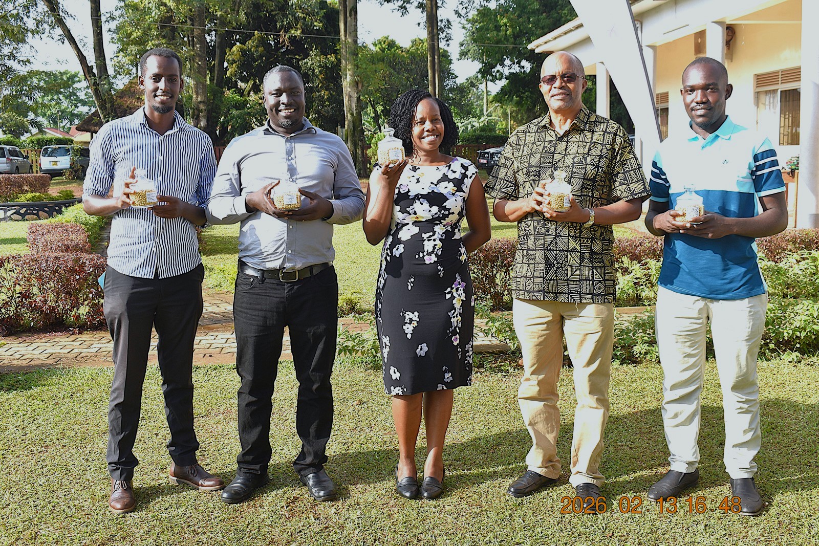 The team from MakCSID led by Prof. Phinehas Tukamuhabwa (Principal Investigator, 2nd R) after the approval of MakSoy 7N by the National Variety Release Committee on 13th February 2026. National Variety Release Committee (NVRC) official approval of Maksoy 7N, the latest soybean variety developed by the Makerere University Centre for Soybean Improvement and Development (MAKCSID), Department of Crop Science and Horticulture, College of Agricultural and Environmental Sciences during committee’s 47th meeting at National Agricultural Research Laboratories (NARL), Kawanda, Wakiso, Uganda, East Africa on 13th February 2026