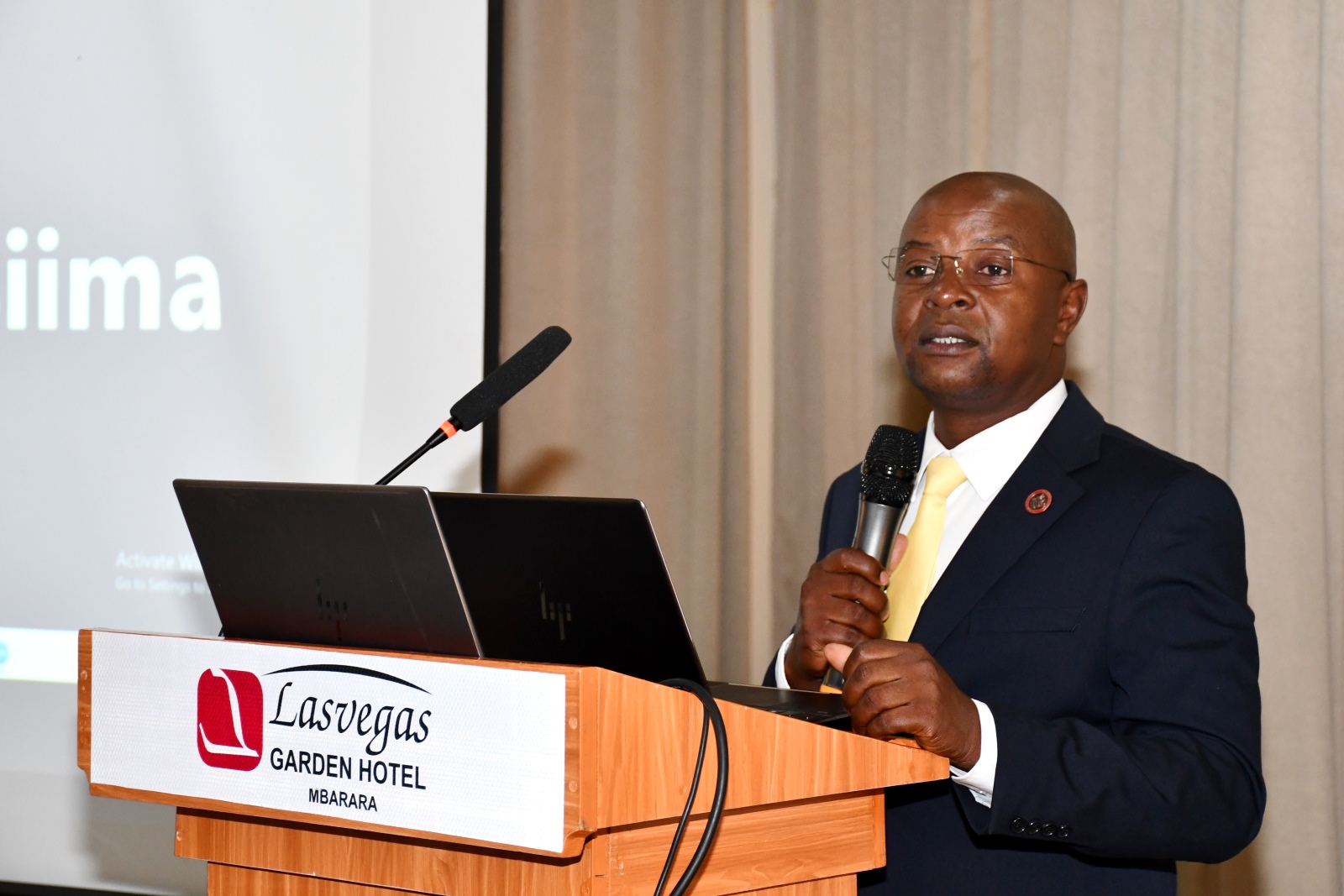 Prof. Edward Bbaale addresses the Public Officers. Two-week executive training on Economic Appraisal and Stakeholder Analysis, organised by the Public Investment Management (PIM) Centre of Excellence at Makerere University, Kampala Uganda, East Africa commencing 9th February 2026, Las Vegas Hotel Mbarara.