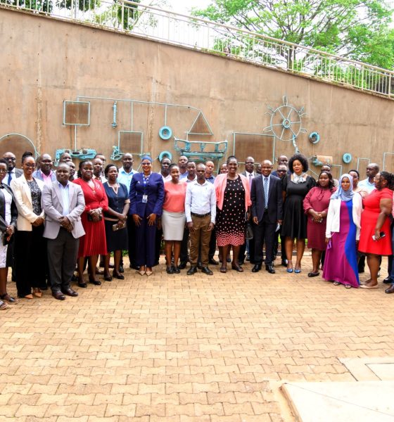 Prof. Eria Hisali (Centre) with Ms. Monica Edemachu Ejua, Ms. Maliam Acio Aalangdong and MoKCC&MA Officials in a group photo on 17th February 2026. Four-day training for Ministry of Kampala Capital City and Metropolitan Affairs (MoKCC&MA) officials on Integrating and Managing Environmental, Social, Health and Safety (ESHS) Safeguards in Procurement conducted by the Public Investment Management (PIM) Centre of Excellence Cohort 2 opening ceremony, 17th February 2026, College of Business and Management Sciences, Makerere University, Kampala Uganda, East Africa.