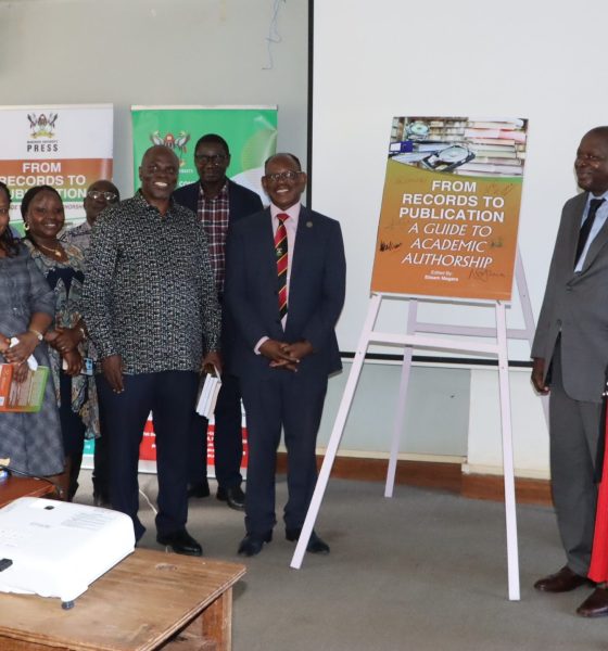 Members of EASLIS and CoCIS in group photo with Prof. Barnabas Nawangwe after the launch on 12th February 2025. Launch of "From Records to Publication: A Guide to Academic Authorship", by Prof. Barnabas Nawangwe edited by Prof. Elisam Magara of the East African School of Library and Information Sciences (EASLIS), College of Computing and Information Sciences (CoCIS), 12th February 2026, Telepresence Center, Level 2, Senate Building, Makerere University, Kampala Uganda, East Africa.