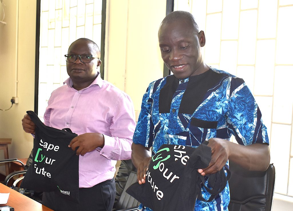 Dr. Kubiriza and Dr Akoll with souvenirs from the BOKU University Rector. Department of Zoology, Entomology and Fisheries Sciences hosted a high-level delegation from the University of Natural Resources and Life Sciences, Vienna (BOKU), to discuss strategies for future collaboration in a partnership that has spanned five decades, 11th February 2026, College of Natural Sciences (CoNAS), Makerere University, Kampala Uganda, East Africa.