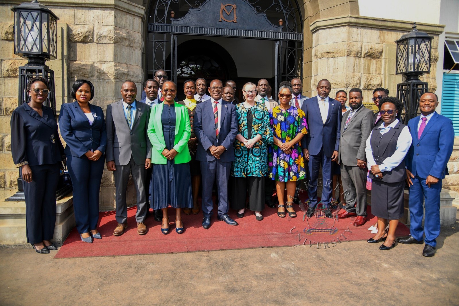 Prof. Barnabas Nawangwe (5th L) with DVCAA-Prof. Sarah Ssali (4th L), DVCFA-Prof. Winston Ireeta Tumps (3rd L), Dr. Amy Jamison (6th L), Dr. Jose Jackson-Malete (7th L) and members of Management after the meeting on 23rd February 2026. Makerere University selected to host the Africa Office of the Alliance for African Partnership (AAP), a significant milestone that underscores Makerere’s role in fostering research, innovation, and global collaborations across the continent, announced at a meeting of the University’s Central Management with an AAP delegation on 23rd February 2026, Main Building, Kampala Uganda, East Africa.