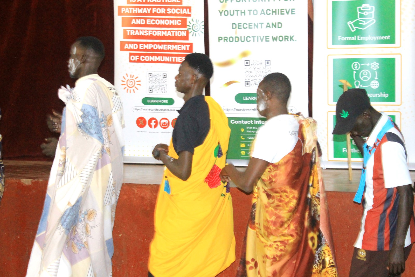 The Bagisu boys showcasing their imbalu cultural wear. Mastercard Foundation Scholars Program at Makerere University annual cultural dinner to reconnect the Scholars community, share key Program updates, and create an inclusive space to strengthen belonging and engagement, 13th February 2026, Kampala Uganda, East Africa.