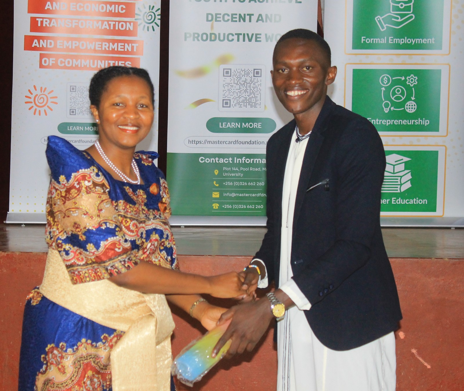 Prizes won by outstanding participants. Mastercard Foundation Scholars Program at Makerere University annual cultural dinner to reconnect the Scholars community, share key Program updates, and create an inclusive space to strengthen belonging and engagement, 13th February 2026, Kampala Uganda, East Africa.