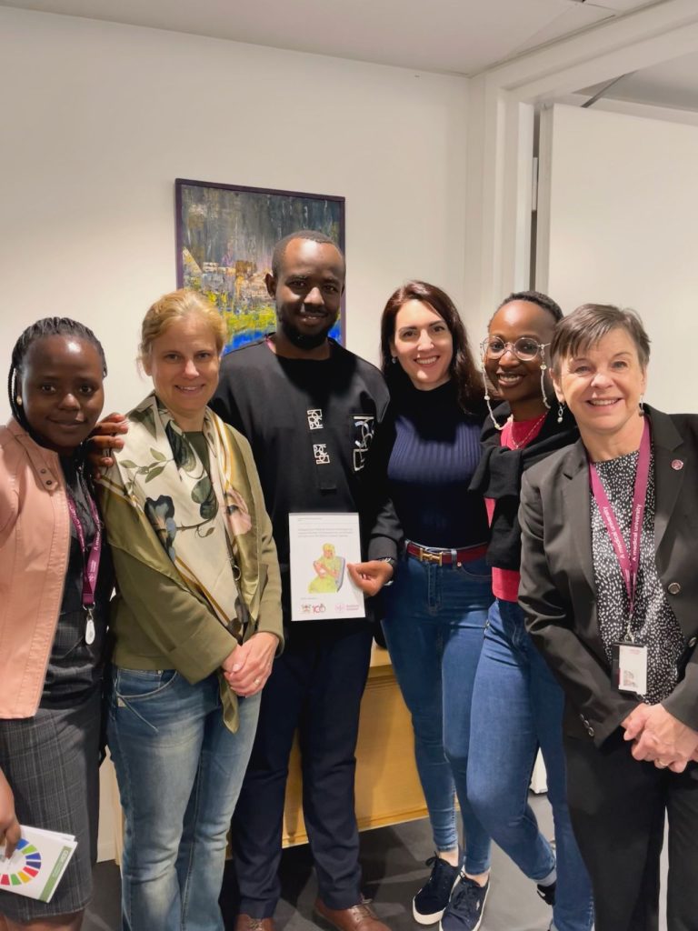 L-R: Irene Wanyana, Nina Viberg, Kseniya Hartvigsson, Faith Hungwe and Monika Berge-Thelander members of the CESH working group, a collaboration between Makerere University and Karolinska Institutet congratulate Wanduru Phillip on his PhD. Makerere University School of Public Health Communications Office, Graduation Profiles Series, 76th Graduation Ceremony, Phillip Wanduru, “Intrapartum-Related Adverse Perinatal Outcomes: Burden, Consequences, and Models of Care from Studies in Eastern Uganda,” Kampala Uganda, East Africa.