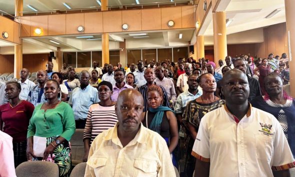A section of Support Staff that attended the training in the Yusuf Lule Auditorium. Safeguarding and Inclusion training for support staff held February 2026 in the Yusuf Lule Central Teaching Facility (CTF) Auditorium, Makerere University, Kampala Uganda, East Africa.
