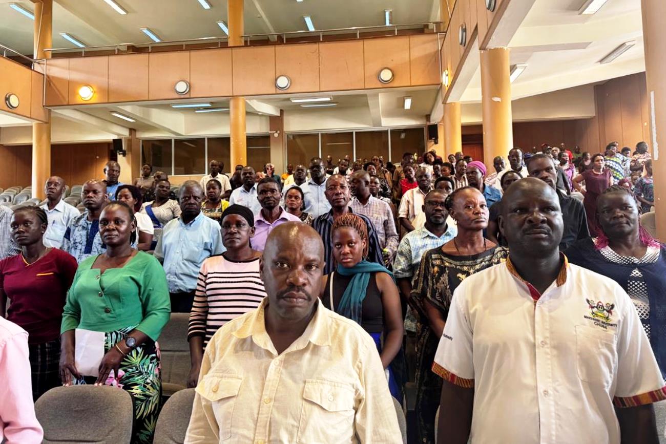 A section of Support Staff that attended the training in the Yusuf Lule Auditorium. Safeguarding and Inclusion training for support staff held February 2026 in the Yusuf Lule Central Teaching Facility (CTF) Auditorium, Makerere University, Kampala Uganda, East Africa.