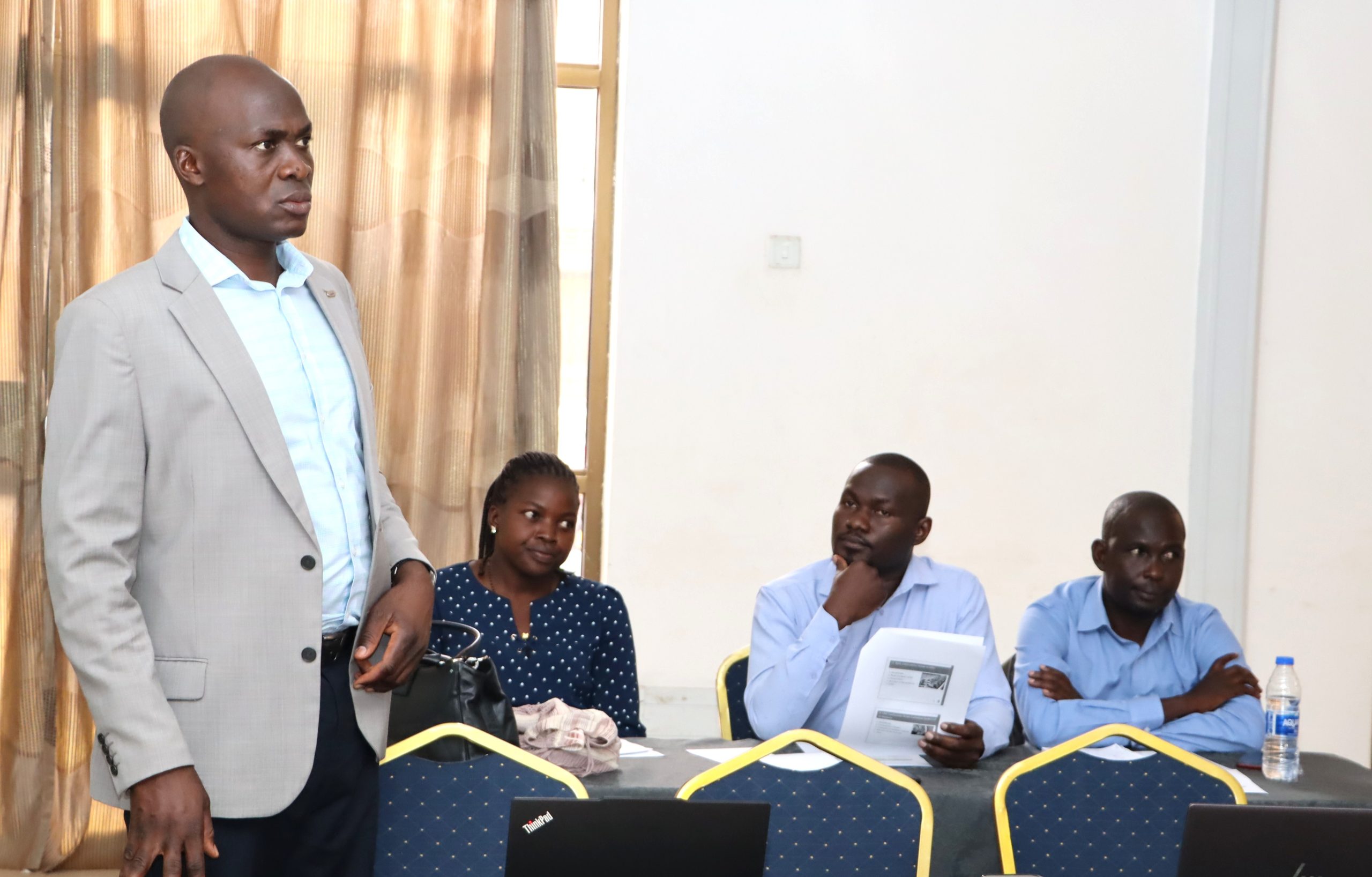 Dr. Nicholas Kilimani during the question and answer session. Environment for Development (EfD) Uganda, College of Business and Management Sciences (CoBAMS) capacity-building initiative to equip local government officers with practical tools to better manage natural resources amid growing environmental pressures funded by the Government of Uganda through the Makerere University Research and Innovation Fund (Mak-RIF), 26th March 2026, Soroti, Uganda, East Africa.