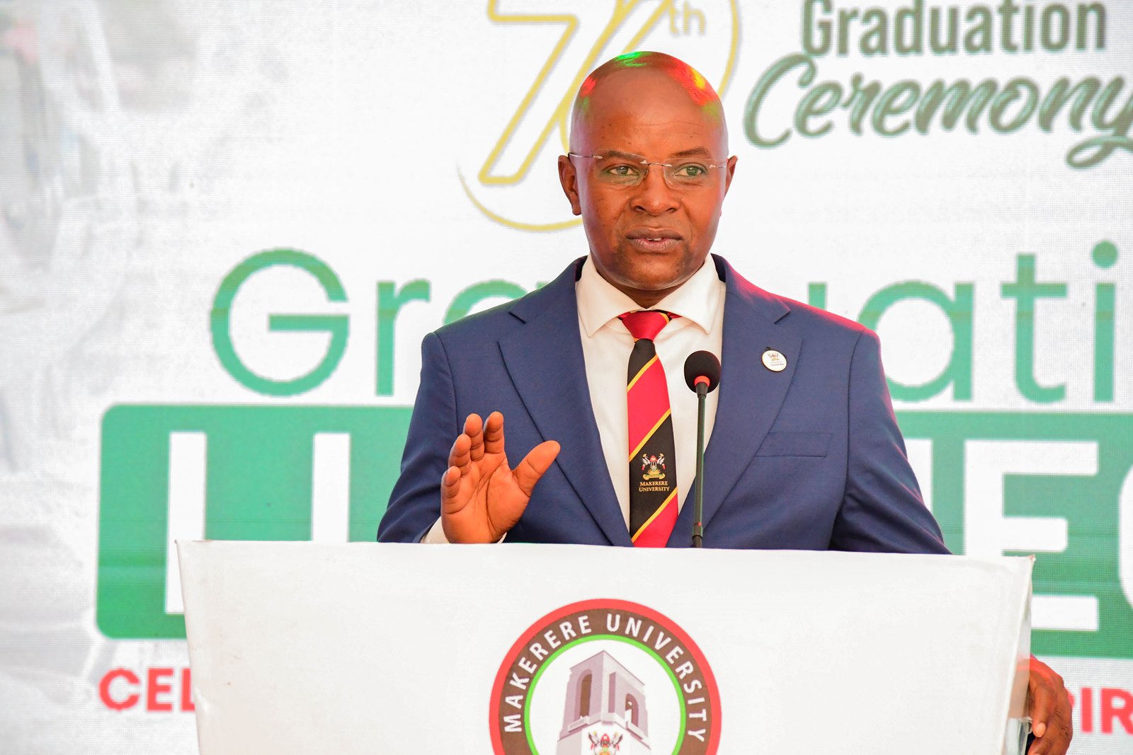 A Celebration of Excellence: Prof. Edward Bbaale emphasizing that the ceremony celebrated student excellence, faculty achievement, and Prof. John Ddumba-Ssentamu’s contribution to scholarship. 76th Graduation Ceremony, Day 3, College of Business and Management Sciences (CoBAMS) Vice Chancellors Research Excellence Awards at Convocation House, Edge Road. 26th February 2026, Makerere University, Kampala Uganda, East Africa.