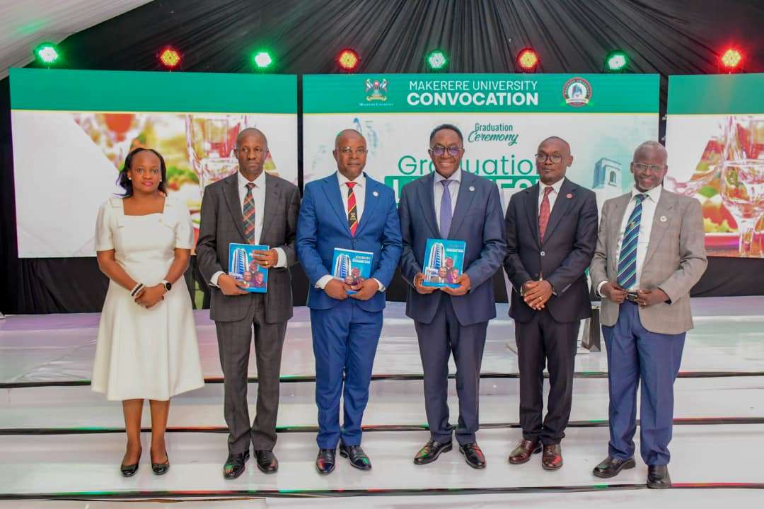 Former Vice Chancellor of Makerere University, Prof. John Ddumba-Ssentamu being honoured for his distinguished contribution to scholarship and knowledge transfer through authorship. 76th Graduation Ceremony, Day 3, College of Business and Management Sciences (CoBAMS) Vice Chancellors Research Excellence Awards at Convocation House, Edge Road. 26th February 2026, Makerere University, Kampala Uganda, East Africa.