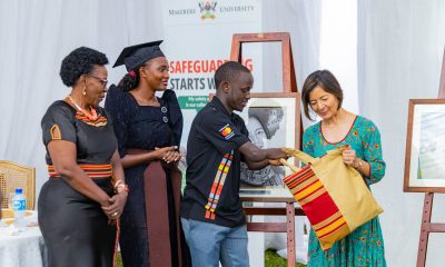 Ms. Reeta Roy receiving a gift from the Mastercard Foundation Scholars and alumni Community at Makerere University. Celebrating 13 years of a significant partnership with the Mastercard Foundation and honorary Doctor of Laws conferred upon Ms. Reeta Roy, the Founding President and CEO of the Mastercard Foundation, 27th February 2026, Makerere University, Kampala Uganda, East Africa.