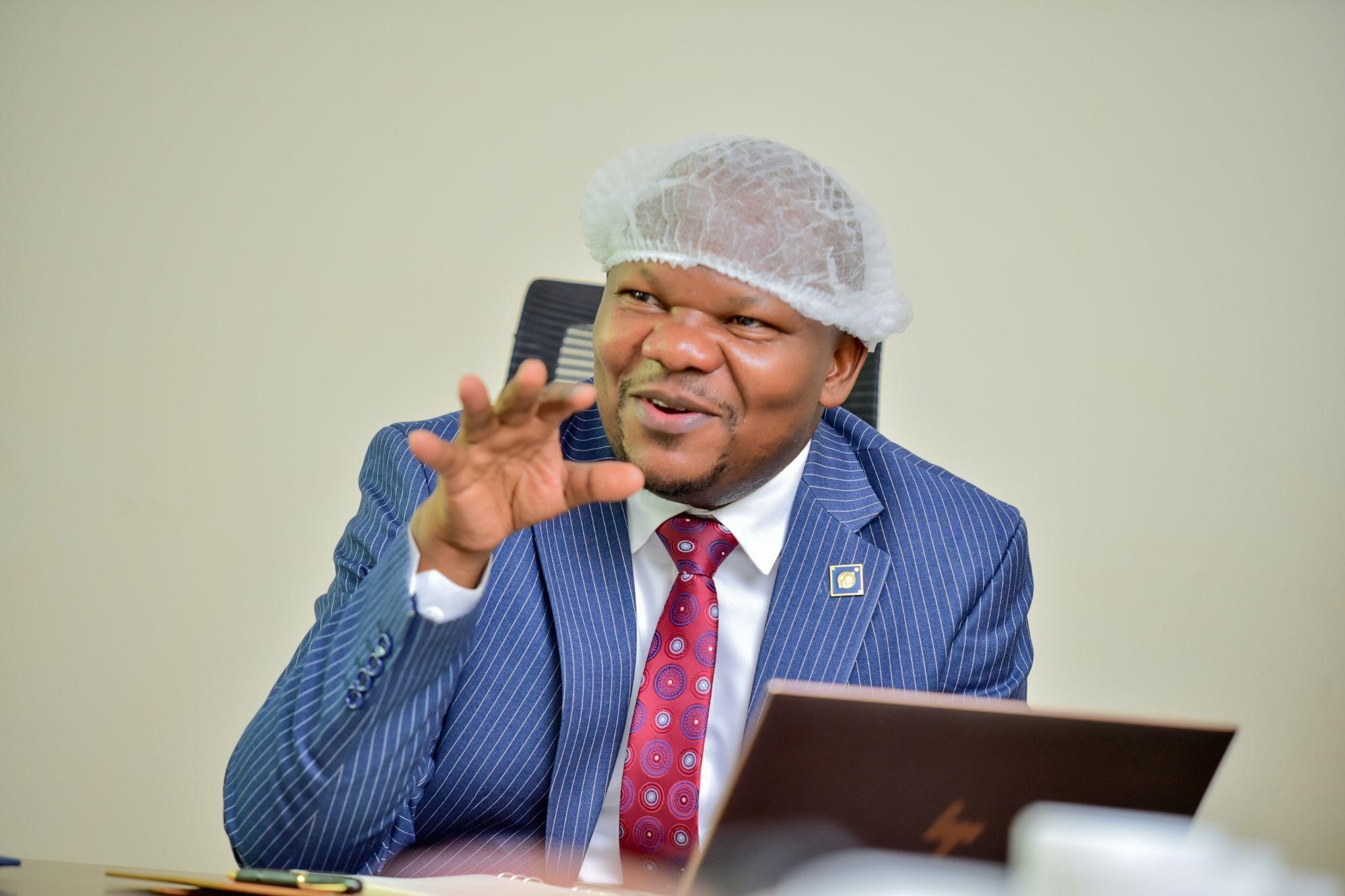 Dr. Denis Ngabirano, CEO & Co-Founder, Psalms Food Industries giving his remarks. Makerere University Advancement Office, College of Business and Management Sciences (CoBAMS) and the University Innovation Pod visit to Psalms Food Industries, Wakiso Uganda, East Africa, 2nd March 2026 to discuss a prospective partnership aimed at strengthening university–industry collaboration in manufacturing, research, innovation, and skills development.