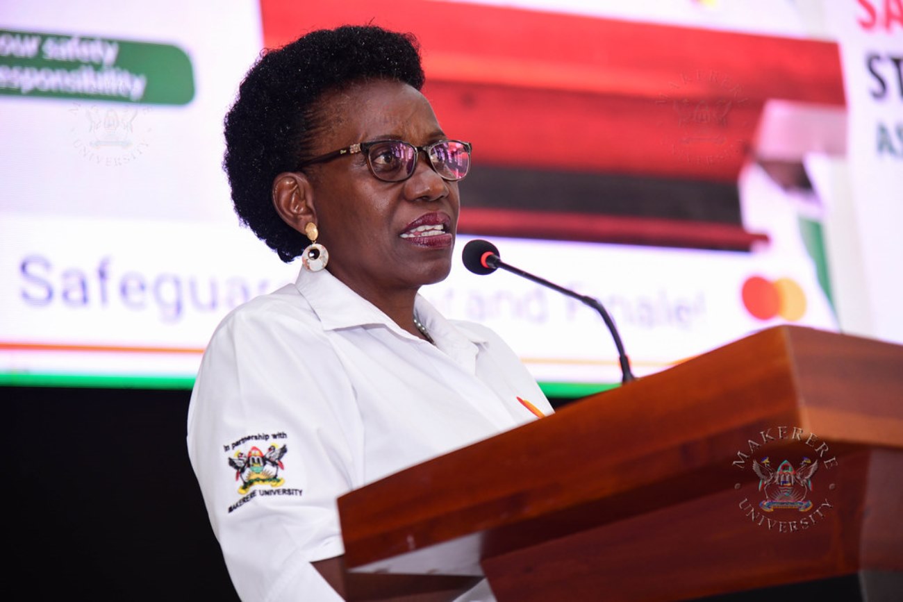 Prof. Justine Namaalwa. Annual Safeguarding Message Contest Grand Finale, 17th March 2026, Main Hall, Main Building, Makerere University, Kampala Uganda, East Africa.