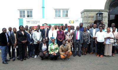 Some of the media practitioners with the British High Commissioner to Uganda Lisa Chesney; the DVCAA, Prof. Sarah Ssali; and the Principal of CAES, Prof. Gorettie Nabanoga at the launch ceremony held on 5th March 2026. Launch of specialized short training course developed by Makerere University Centre for Climate Change Research and Innovation (MUCCRI) aimed at equipping media practitioners and digital content creators with knowledge and skills to effectively report on climate change and related environmental issues by British High Commissioner to Uganda, H.E. Lisa Chesney, 5th March 2026, Senior Common Room, Main Building, Kampala Uganda, East Africa.