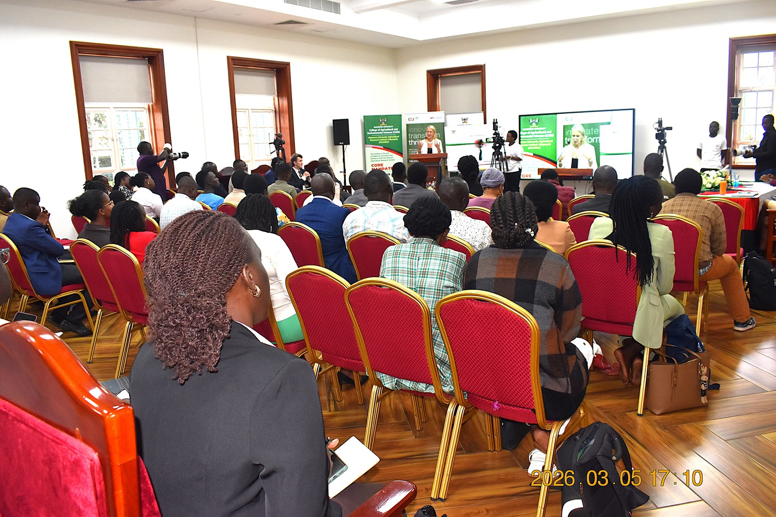 H.E Lisa Chesney underscored the importance of clear and accurate reporting on climate change related issues. Launch of specialized short training course developed by Makerere University Centre for Climate Change Research and Innovation (MUCCRI) aimed at equipping media practitioners and digital content creators with knowledge and skills to effectively report on climate change and related environmental issues by British High Commissioner to Uganda, H.E. Lisa Chesney, 5th March 2026, Senior Common Room, Main Building, Kampala Uganda, East Africa.