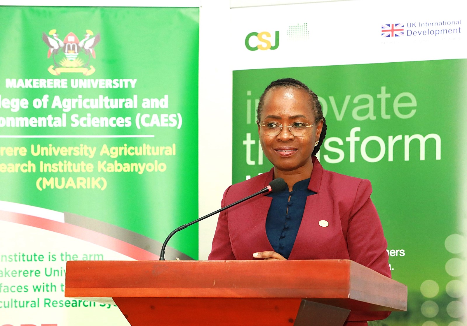 Prof. Sarah Ssali represented the Vice Chancellor at the launch ceremony. Launch of specialized short training course developed by Makerere University Centre for Climate Change Research and Innovation (MUCCRI) aimed at equipping media practitioners and digital content creators with knowledge and skills to effectively report on climate change and related environmental issues by British High Commissioner to Uganda, H.E. Lisa Chesney, 5th March 2026, Senior Common Room, Main Building, Kampala Uganda, East Africa.