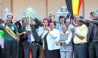 The winning team jubilates after receiving their award from the Prime Minister, the Rt. Hon. Robinah Nabbanja. Makerere University Tourism Association (MUTA) overall winners, Uganda Wildlife Authority (UWA) Tertiary Institutions Conservation Competitions held under the theme “Medicinal and Aromatic Plants: Conservation, Health, Heritage and Livelihoods”, Award Ceremony at national celebrations to mark the World Wildlife Day, 3rd March 2026, Entebbe Works Grounds, Uganda, East Africa.