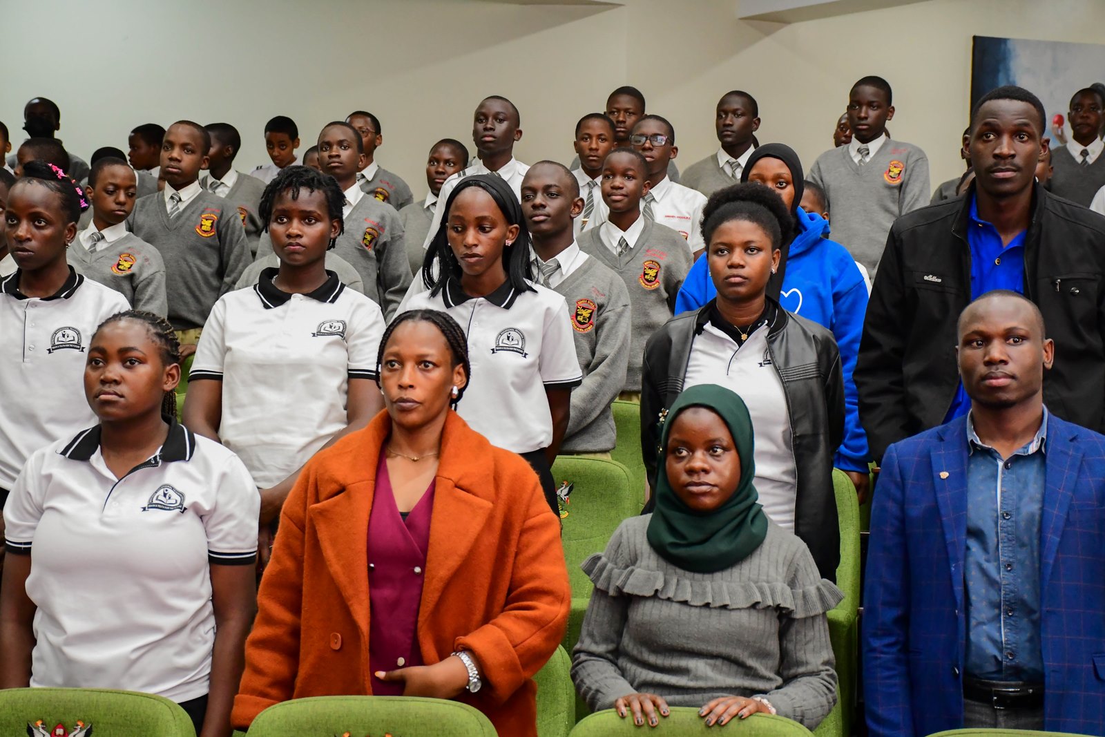 Some of the learners and students at the School Stakeholders' Exhibition. School Stakeholders’ Exhibition, bringing together learners, teachers, researchers, and education policymakers to demonstrate how Uganda’s Competence Based Curriculum (CBC) can be implemented through experiential learning and real-life situations, by graduate students of College of Education and External Studies (CEES) and College of Humanities and Social Sciences (CHUSS) guided by Dr. Anne Ampaire, 26th March 2026, Makerere University School of Public Health Auditorium, Kampala Uganda, East Africa.