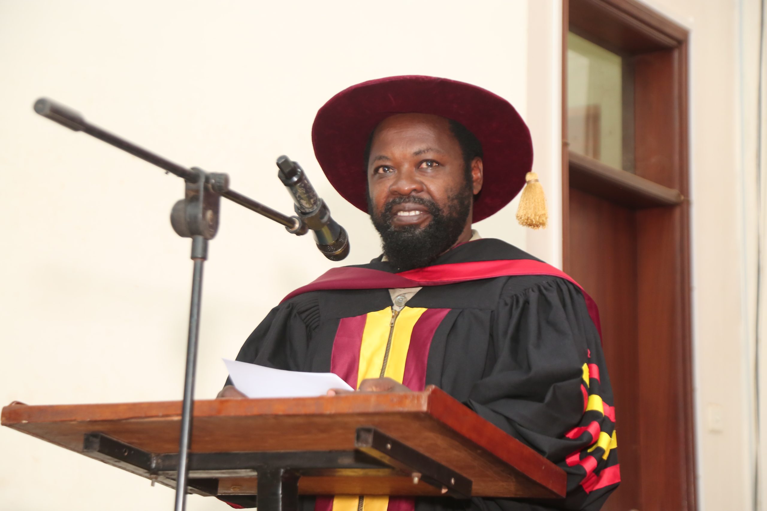 HONORING THE SACRIFICE: Dr. Oscar Mugula, National Coordinator of the Centre for Lifelong Learning, joins university officials and guests during 7th graduation ceremony celebrating the achievements of graduands and their families. 200 students examined by the Uganda Vocational and Technical Assessment Board (UVTAB) awarded National Diplomas and Certificates during the 7th graduation ceremony on 28th February 2026 organized by the Centre for Lifelong Learning (CLL) under the College of Education and External Studies (CEES). Ceremony held in the Conference Hall, College of Engineering, Design, Art and Technology (CEDAT), at Makerere University, Kampala Uganda, East Africa.