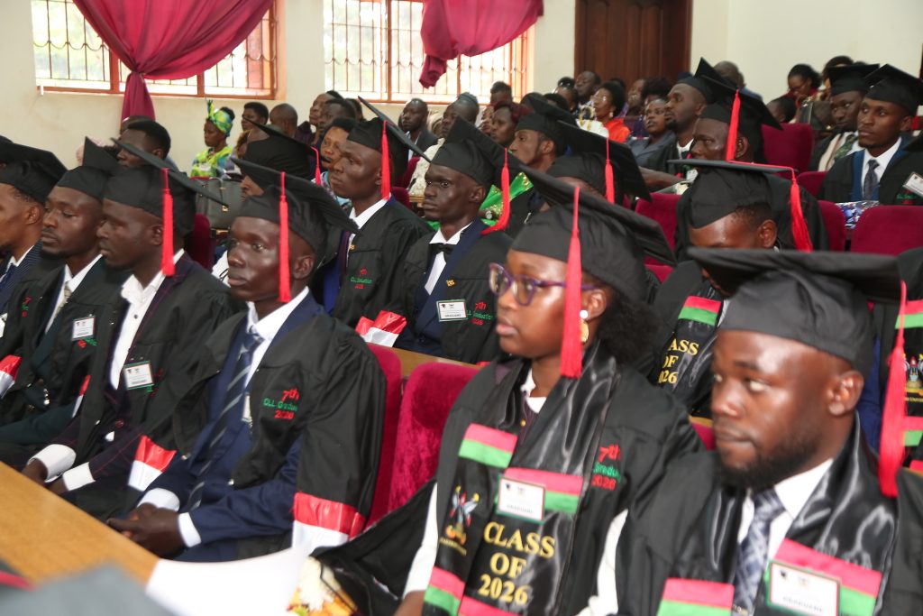 MILESTONE ACHIEVED: A group of graduands at the 7th graduation ceremony. The event honored the hard work and determination of the students. 200 students examined by the Uganda Vocational and Technical Assessment Board (UVTAB) awarded National Diplomas and Certificates during the 7th graduation ceremony on 28th February 2026 organized by the Centre for Lifelong Learning (CLL) under the College of Education and External Studies (CEES). Ceremony held in the Conference Hall, College of Engineering, Design, Art and Technology (CEDAT), at Makerere University, Kampala Uganda, East Africa.