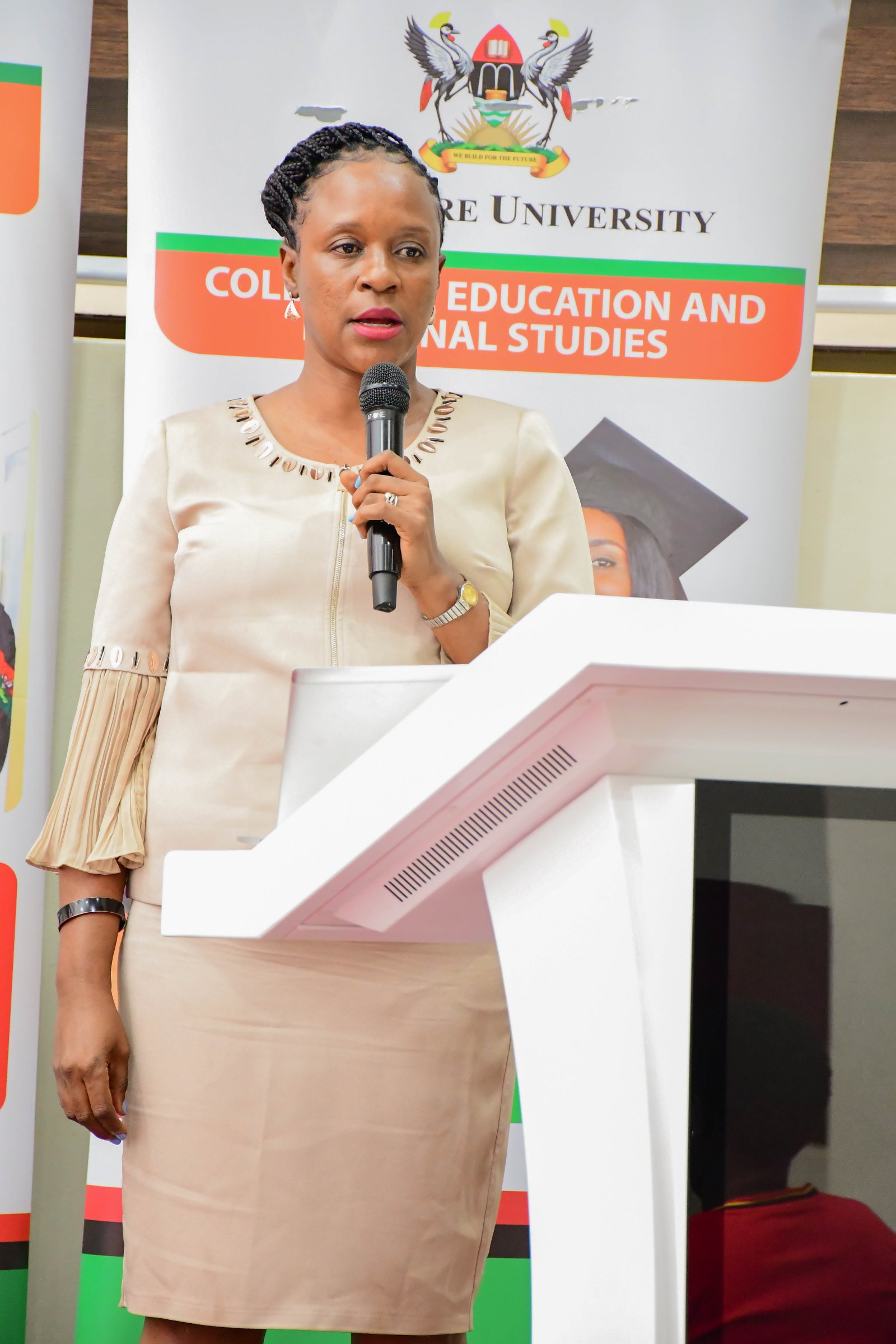 Dr. Dorothy Sebbowa Kyagaba, Director, Centre for Teaching and Learning Support. School Stakeholders’ Workshop aimed at strengthening capacity at pre-primary, primary and secondary levels to address students’ mental health and psychosocial challenges hosted by the Centre for Teaching and Learning Support (CTLS), College of Education and External Studies (CEES), 21st March 2026, MakSPH Auditorium, Makerere University, Kampala Uganda, East Africa.