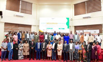 The Principal, CEES, Prof. Anthony Mugagga, the Keynote Speaker-Prof. Rev. Dr. Samuel Luboga, facilitators and participants pose for a commemorative photo during the School Stakeholders' Workshop. School Stakeholders’ Workshop aimed at strengthening capacity at pre-primary, primary and secondary levels to address students’ mental health and psychosocial challenges hosted by the Centre for Teaching and Learning Support (CTLS), College of Education and External Studies (CEES), 21st March 2026, MakSPH Auditorium, Makerere University, Kampala Uganda, East Africa.