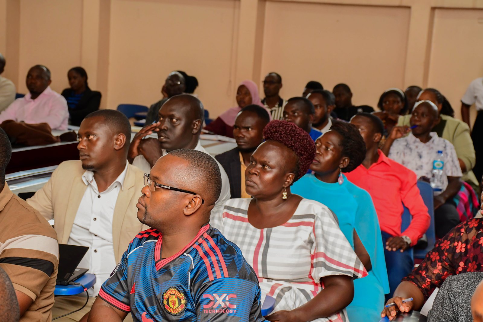 Participants at the capacity-building workshop listen to the presenters. Center for Teaching and Learning Support, College of Education and External Studies (CEES), Kiswahili Primary School Orientation Workshop, aimed at strengthening skills in content and delivery, enhancing assessment competencies, and improving the understanding of the Kiswahili curriculum, 14th March 2026, Makerere University, Kampala Uganda, East Africa.