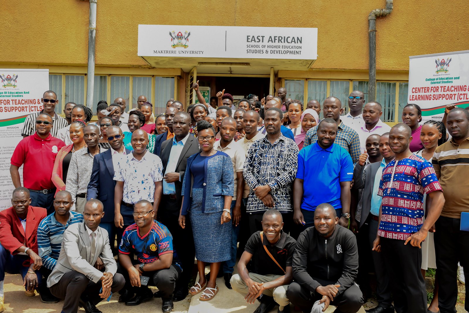 Facilitators and participants pose for a group photo during the workshop on 14th March 2026. Center for Teaching and Learning Support, College of Education and External Studies (CEES), Kiswahili Primary School Orientation Workshop, aimed at strengthening skills in content and delivery, enhancing assessment competencies, and improving the understanding of the Kiswahili curriculum, 14th March 2026, Makerere University, Kampala Uganda, East Africa.