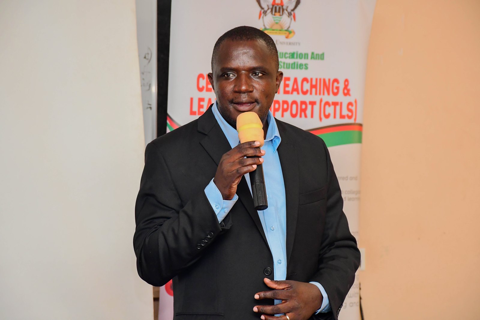 Mr. Joseph Tusingwiire, National President of CHAWAKISHUMU. Center for Teaching and Learning Support, College of Education and External Studies (CEES), Kiswahili Primary School Orientation Workshop, aimed at strengthening skills in content and delivery, enhancing assessment competencies, and improving the understanding of the Kiswahili curriculum, 14th March 2026, Makerere University, Kampala Uganda, East Africa.