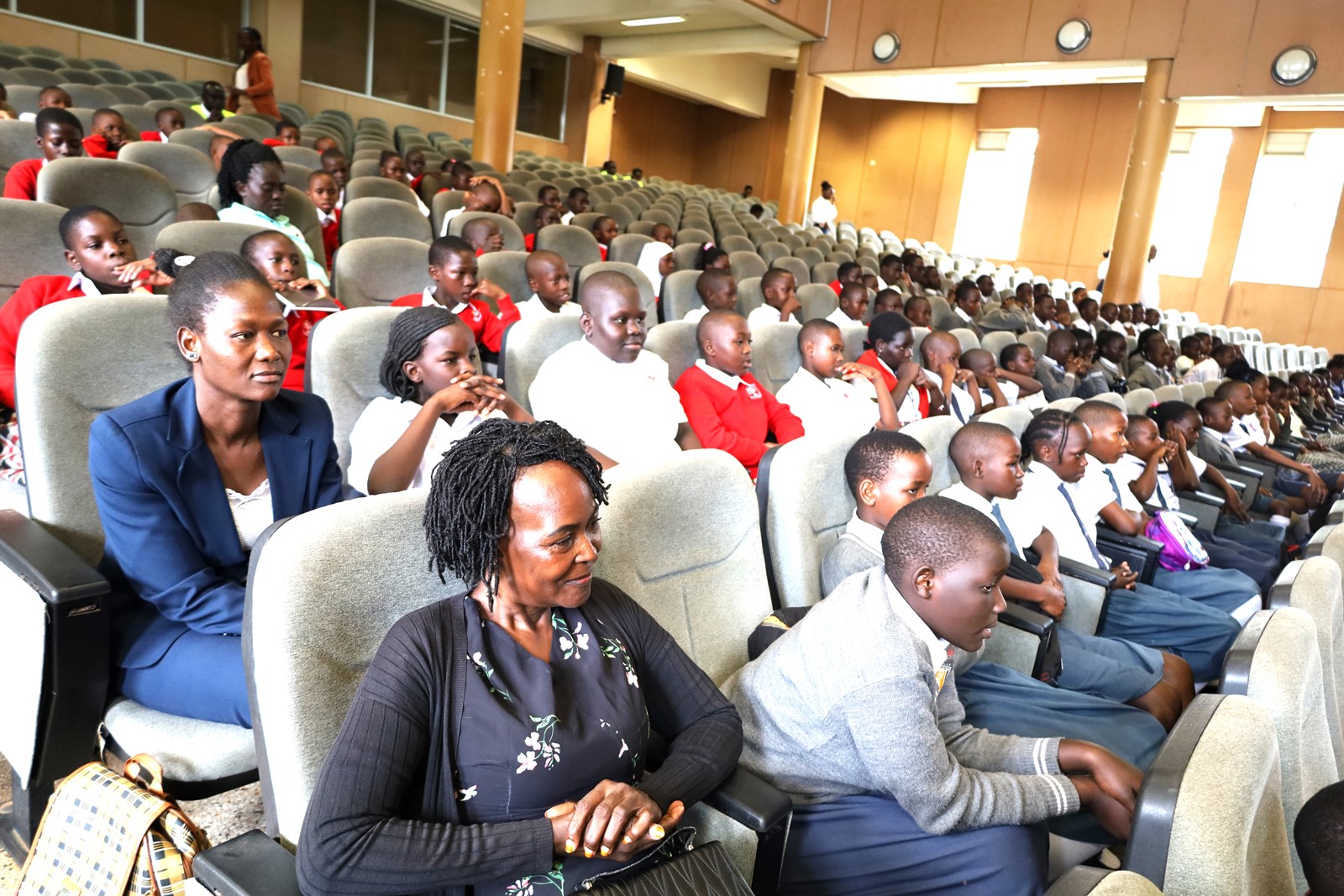 Some of the teachers and pupils. Inaugural Schools Environmental Conference organised by the Environment for Development (EfD) Uganda in partnership with the Green Vests Initiative, the National Environment Management Authority (NEMA), and the Kampala Capital City Authority (KCCA), theme “Strengthening Environmental Stewardship in Schools”, 20th March 2026, Yusuf Lule Central Teaching Facility Auditorium, Makerere University, Kampala Uganda, East Africa.