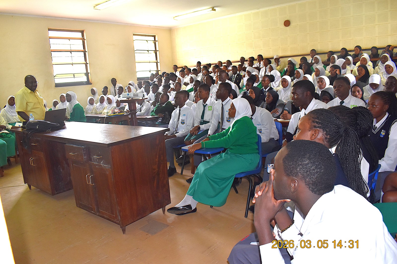 Dr Joel Isanga from the Department of Biochemistry and Systems Biology at CoNAS talking to students about the biological sciences. College of Natural Sciences (CoNAS) successfully held its first Annual Science Exhibition from Thursday, 5th March to Saturday, 7th March 2026, at the Science Quadrangle, Makerere University, Kampala Uganda, East Africa.