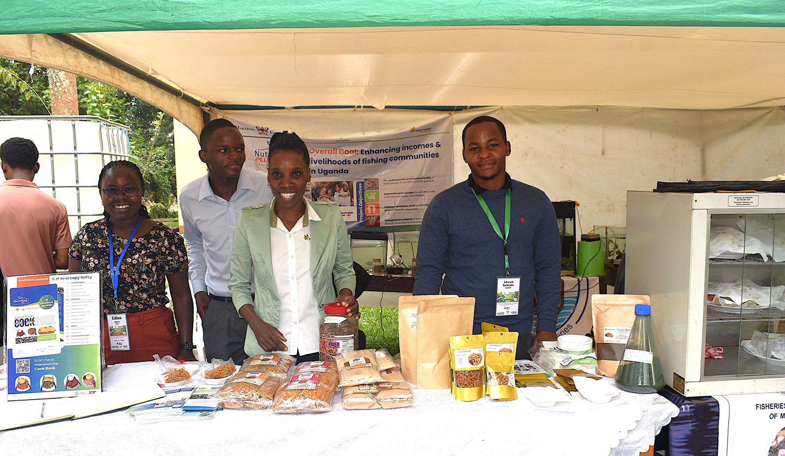 The NutriFish and INNOECOFOOD Projects stall. College of Natural Sciences (CoNAS) successfully held its first Annual Science Exhibition from Thursday, 5th March to Saturday, 7th March 2026, at the Science Quadrangle, Makerere University, Kampala Uganda, East Africa.