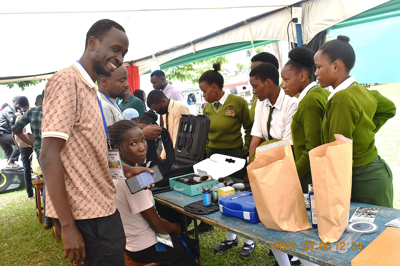 Students of Bukasa High School at the Exercise and Sports Science Exhibition stall. College of Natural Sciences (CoNAS) successfully held its first Annual Science Exhibition from Thursday, 5th March to Saturday, 7th March 2026, at the Science Quadrangle, Makerere University, Kampala Uganda, East Africa.