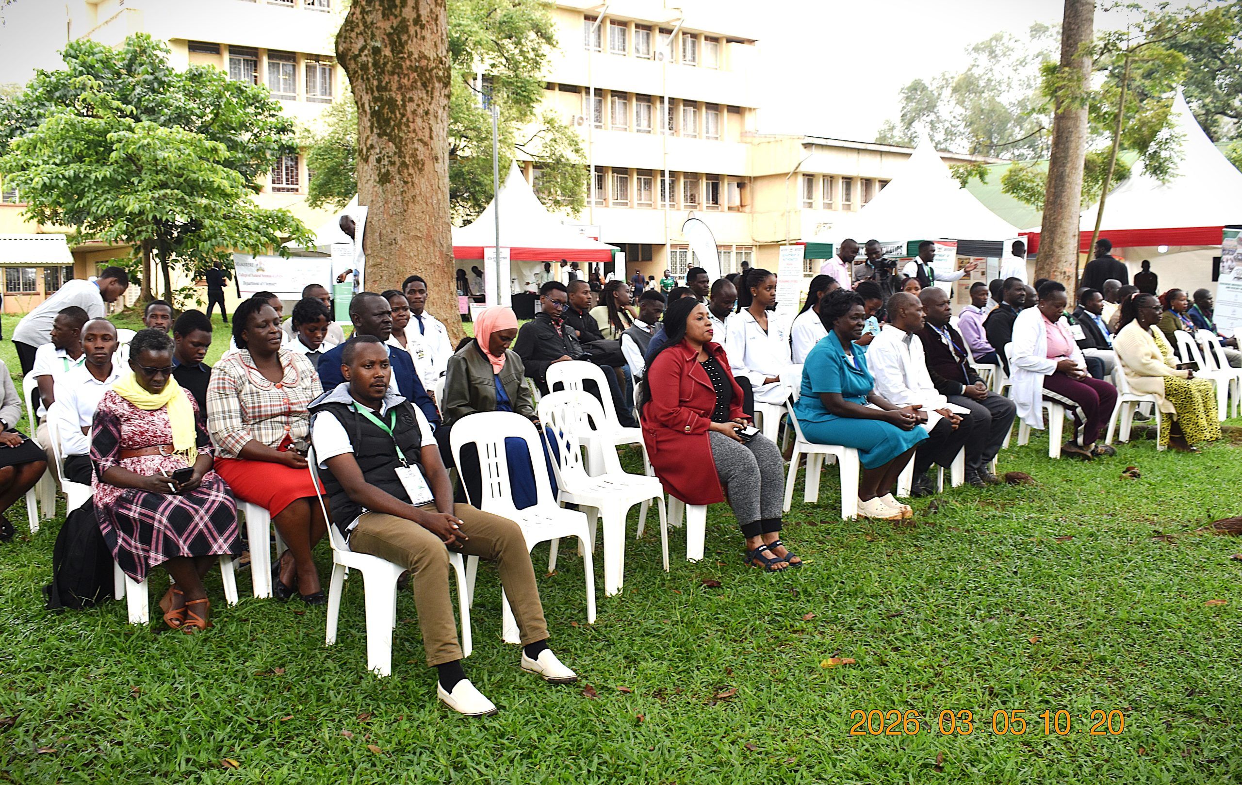 Members of staff from CoNAS at the opening ceremony of the event. College of Natural Sciences (CoNAS) successfully held its first Annual Science Exhibition from Thursday, 5th March to Saturday, 7th March 2026, at the Science Quadrangle, Makerere University, Kampala Uganda, East Africa.