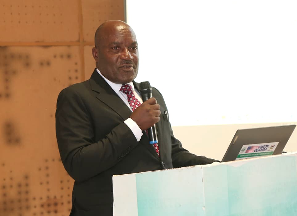 The Chairperson of the MakRIF, Prof. Fred Masagazi Masaazi addressing participants at the dissemination workshop. The project was funded by the MakRIF. Dissemination of findings of Nationwide study by the School of Biosciences, College of Natural Sciences (CONAS), undertaken among 5,000 participants across 100 districts in response to growing concerns over the long-term decline in Biology performance in the Uganda Advanced Certificate of Education (UACE) examinations, 19th March 2026, Yusuf Lule Central Teaching Facility Auditorium, Makerere University, Kampala Uganda, East Africa.