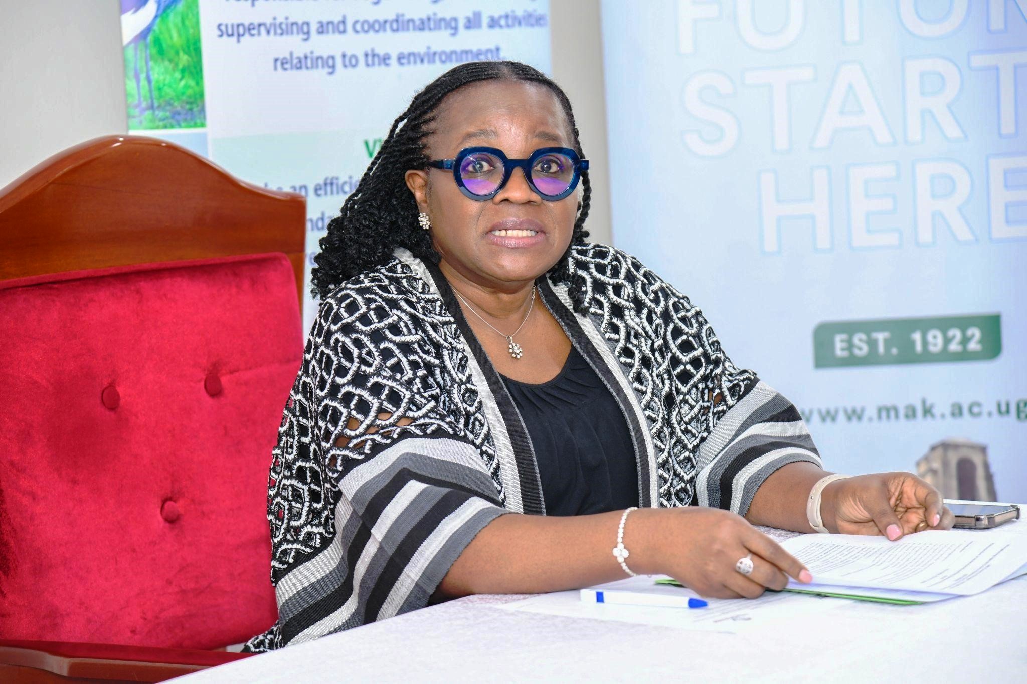 Ms. Francisca Ayodeji (Ayo) Akala giving her remarks during the MOU signing. Signing MoU with International Development Association (IDA), World Bank Group, establishing a strategic partnership aimed at strengthening environmental and social sustainability systems in Uganda and the wider East African region, 5th March 2026, Main Building, Makerere University, Kampala Uganda, East Africa.