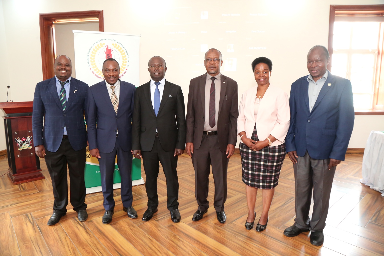 Some of the Members of the Management Committee headed by Prof. Barnabas Nawangwe. Makerere University Multi-Purpose Cooperative Society (MUMCS) Annual General Meeting (AGM), 4th March 2026, Senior Common Room, Main Building, Makerere University, Kampala Uganda, East Africa.