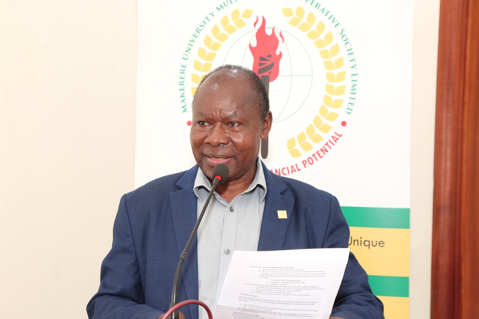 Prof. Fredrick Jones Muyodi. Makerere University Multi-Purpose Cooperative Society (MUMCS) Annual General Meeting (AGM), 4th March 2026, Senior Common Room, Main Building, Makerere University, Kampala Uganda, East Africa.