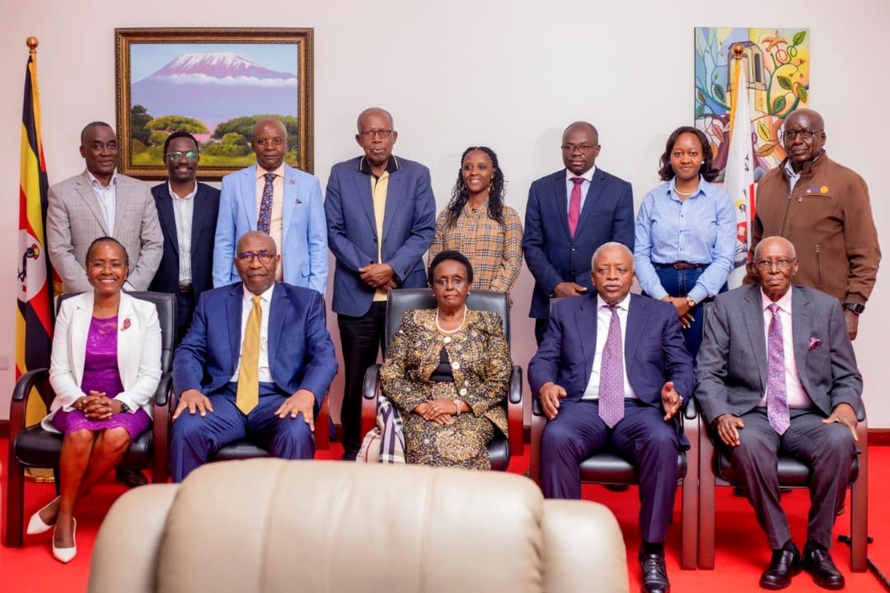 A group photo at the signing of the MoU. Makerere University and the Tumusiime Mutebile Foundation sign MoU to advance the Emmanuel Tumusiime Mutebile Centre of Excellence for Private Sector Development, marking a significant step toward strengthening collaboration between academia, policy actors, and the private sector, 12th March 2026 Main Building, Kampala Uganda, East Africa.