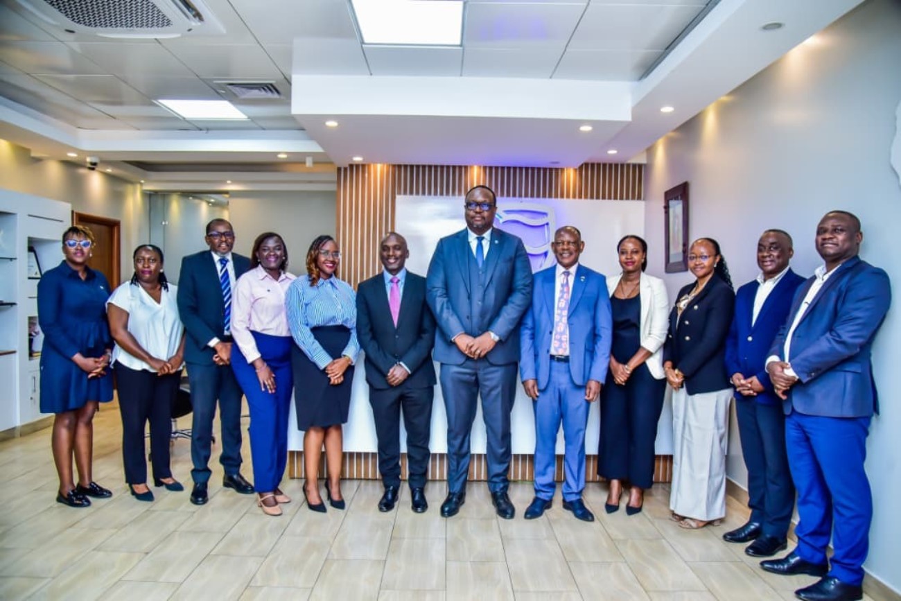 A photo showing the meeting delegation from Stanbic Bank Uganda and Makerere University. Vice Chancellor, Makerere University, Prof. Barnabas Nawangwe courtesy visit to Stanbic Bank Uganda’s Chief Executive Officer, Mr Mumba Kalifungwa, 5th March 2026, Kampala Uganda, East Africa.