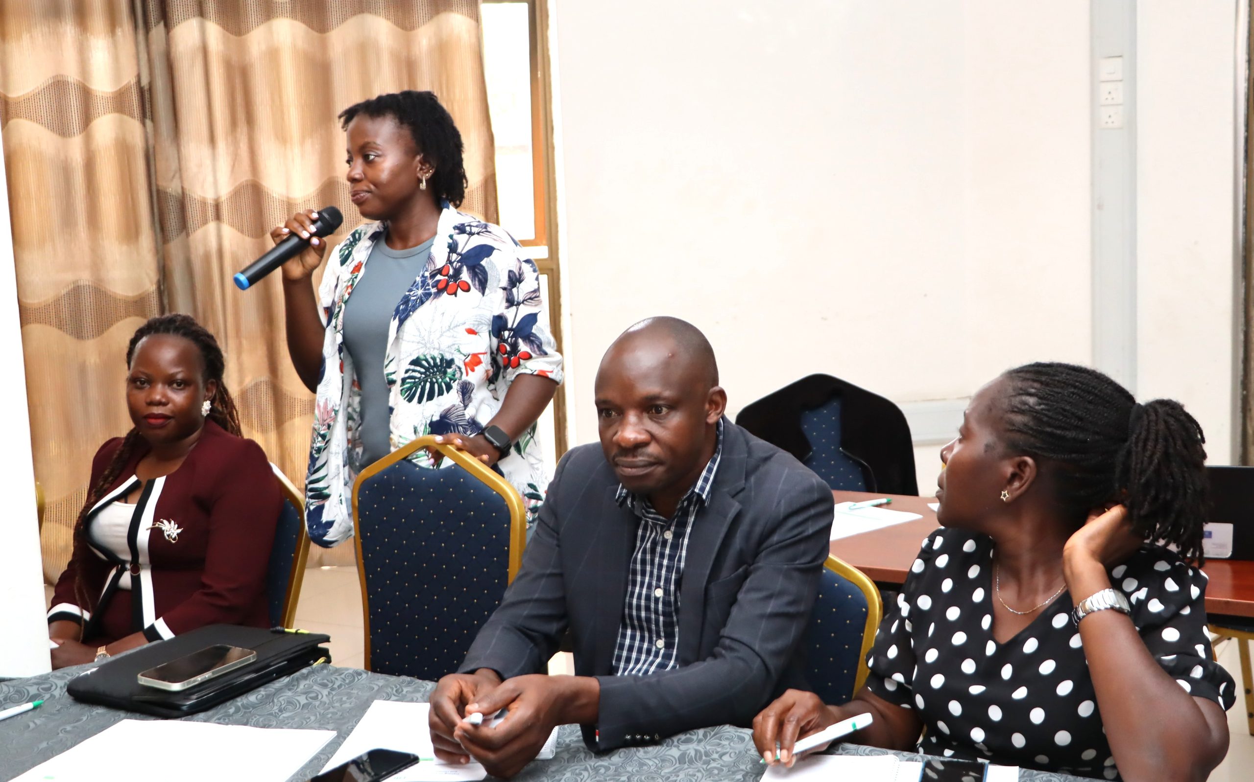 One of the participants contributing during question and answer session. Environment for Development (EfD) Uganda, College of Business and Management Sciences (CoBAMS) capacity-building initiative to equip local government officers with practical tools to better manage natural resources amid growing environmental pressures funded by the Government of Uganda through the Makerere University Research and Innovation Fund (Mak-RIF), 26th March 2026, Soroti, Uganda, East Africa.