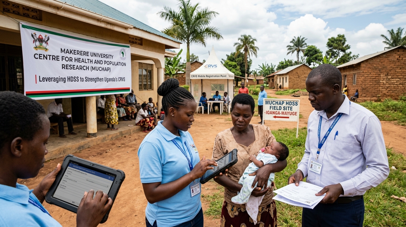 MUCHAP has demonstrated how academic research frameworks can be integrated into national systems to strengthen Civil Registration and Vital Statistics (CRVS). Makerere University, Kampala Uganda, East Africa. Photo: Nano Banana 2